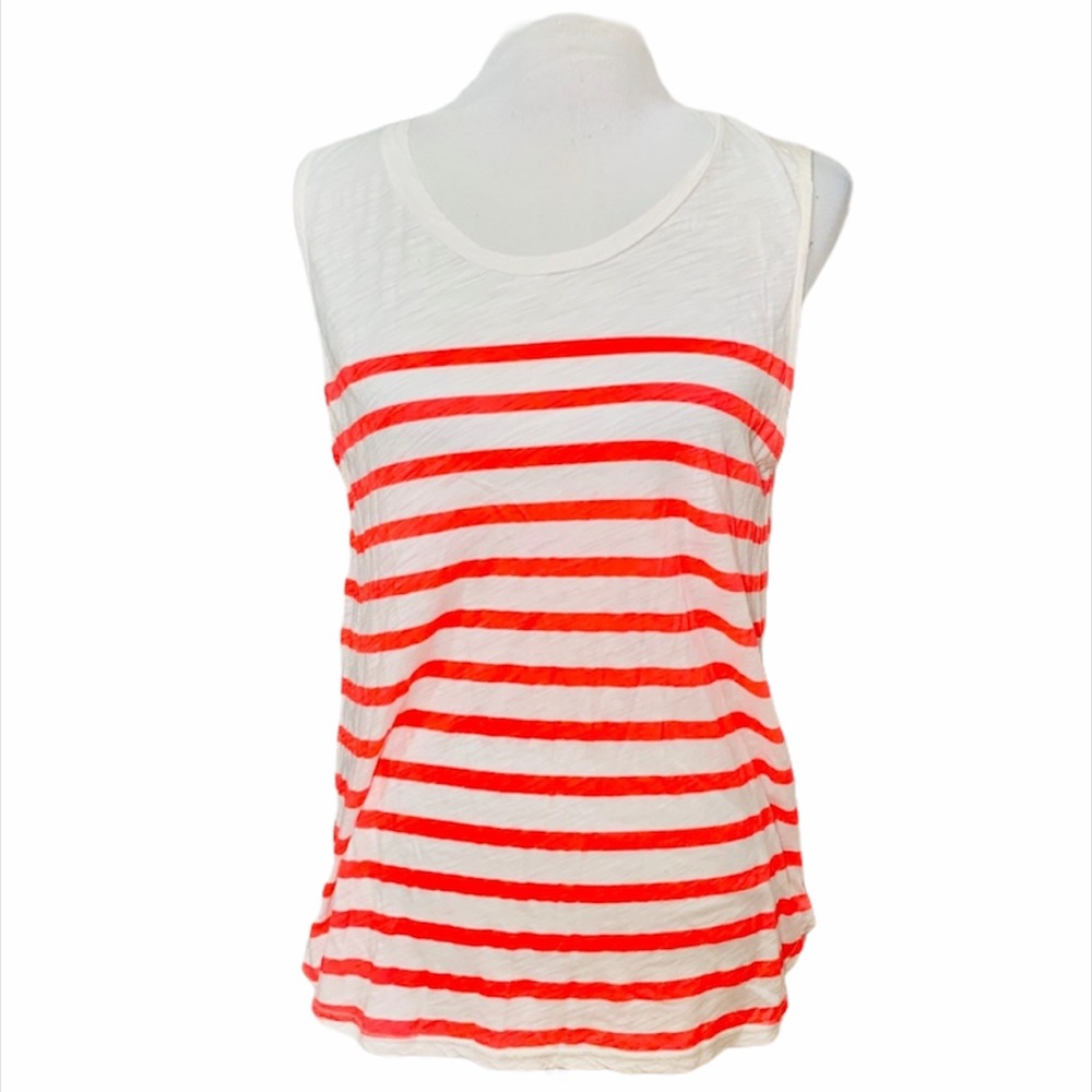 J. CREW Orange & White Stripe Tank Top